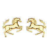 3D Horse Rearing/Galloping Chrome Plated Car Emblems GOLD Adhesive Left/Right