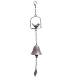 Mr Gecko Cast Iron Hand Made Wind Chime Bird on Swing Great Sound