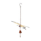 Metal Hanging Wind Chime Beautiful Butterfly with Bell Antique Rust