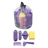 Sparkles+Bling Hearts Horse Pony Childs Grooming Kit 7 Piece Induffle Bag Purple