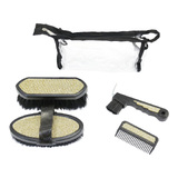 Eureka - Gold Sparkles Grooming Set 4pc Brush Hoof Pick Comb Free Carry Bag 