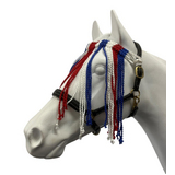 Horse Cotton Flyveil Tri Coloured Fly Veil Fly Mask Full Size