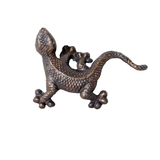 Mr Geclo Cast Iron Gecko Lizard for Wall Tree Fence Antique Rust Figurine Statue