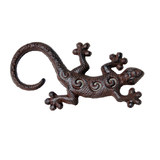 Mr Gecko Cast Iron Gecko Lizard for Wall Tree Fence Antique Rust Figurine Statue