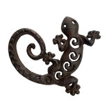 Mr Gecko Cast Iron Gecko Lizard for Wall Tree Fence Figurine Statue Antique Rust