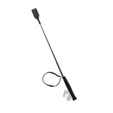 Zilco Riding Whip Crop Shaped Rubber Handle Horse Or Pony Club Black 65Cm