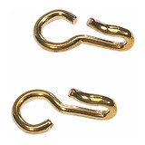 Gold Metal Curb Chain Hooks - Pair Horse For Double Bridle 