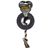Paw Play 37cm Rubber/Rope Banana Scented Tyre Biter Pet/Dog/Cat Toy Large Black