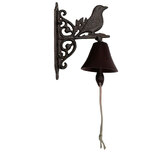 Mr Gecko Cast Iron Bird Door Bell Handcrafted Antique Rust Good Sound