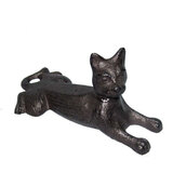 Mr Gecko Cat Door Wedge Stop Cast Iron Hand Made Antique Black Free Standing