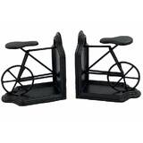 Handcrafted Bookends Cast Iron Bicycle  Black