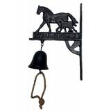 Cast Iron Horse Mare and Foal Bell Black Handcrafted Good Sound