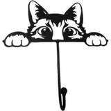Peeping Tom Cat Single Hook Black Metal