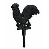 Rooster Single Cast Iron Wall Hook Handcrafted Black