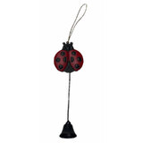 Lady Bug Bertie Beetle Hanging Bell Windchime Handcrafted Metal Nice Sound