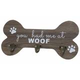 Metal and Wood Dog 3 Hooks For Keys or Coats Handcrafted