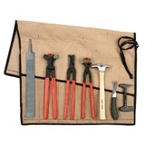 Farrier Tools Hoof Trim Shoeing Kit Hoof Nipper Rasp Knife 7 Pieces /Canvas Roll