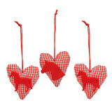Xmas Fabric Horse Ornaments Set Of 3 Hearts With Horse Design