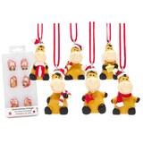 Christmas Ornament Horses Polyresin Set of 6