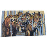Coir Door Mat Farm Stables Horse "Cowboys Western Horse"