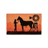 Coir Door Mat Farm Stables Horse "A Girl and Her Horsel"