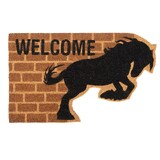 Coir Door Mat Farm Stables Horse "Welcome Friesian"