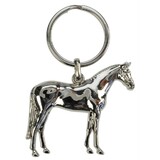 3D Key Ring - Show / Dressage  Horse Silver Quality Key Chain