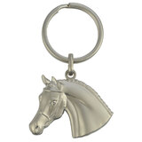 3D Key Ring - Horsehead With Bridle Silver Key Chain