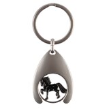 3D Key Ring And Trolley Token- Friesian Silver Quality Key Chain