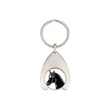 3D Key Ring And Trolley Token - Horse Head Silver Quality Key Chain