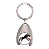 3D Key Ring And Trolley Token - Show Jumper Silver Quality Key Chain