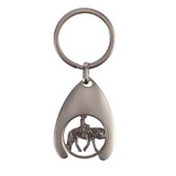 3D Key Ring And Trolley Token - Western Rider Silver Quality Key Chain