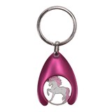 3D Key Ring And Trolley Token - Unicorn Pink Quality Key Chain