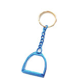 Key Ring - Horse Stirrup Bit Key Chain Blue
