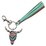 Long Horn Tassel Key Ring Aztec