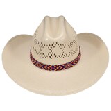 Fort Worth Beaded Hat Band - Blue Aztec 3/4 in /19mm