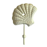 Mr Gecko Sea Shell Single Handcrafted Cast Iron Wall Hook Antique White