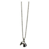 Necklace - 3D Horse Head Silver in Keep Safe Tin