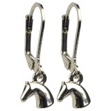Earrings - 3D Horse Head Silver in Keep Safe Tin