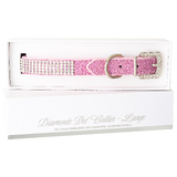 Diamonte Pet Dog Collar Luxury Stylish Rhinestone Glitter Pet Collar  PINK