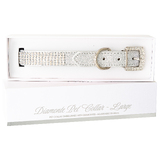 Diamonte Pet Collar Luxury Stylish Rhinestone Glitter Pet Collar SILVER