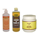 Leather Care Pack Of 3 Equinade Leather Soap+Oil+Dressing Restores Preserves