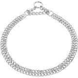 Sprenger Twin Row Martingale Dog Chain Collar Flat Polished Links - Chrome 2 mm