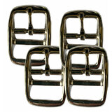 4 X Curved Double Bar Buckle Nickle Plated 1" - 25Mm Horse Rug Hobby  