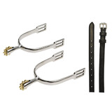 Dressage Spurs Schultheis Stainless Steel 7/8" Rowel Mens Complete With Spur Straps