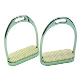 Showcraft Chrome Knife Edge Stirrup Irons with White Treads 3 Sizes 