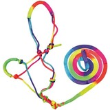Bambino Knotted Halter & Lead Rainbow Colour Full/Cob Or Pony 