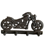Mr Gecko Motorcycle Quad Cast Iron Wall 4 Hooks Hand Made Antique Black