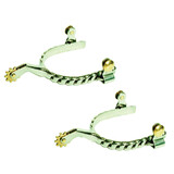 Twisted Band Western Camp Drafting Roping Spurs Stainless Steel Mens or Womens