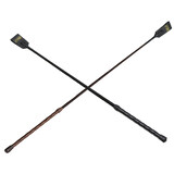 Aintree Horse Riding Whip Crop Leather Grip Closed Flapper 65Cm Black Or Brown